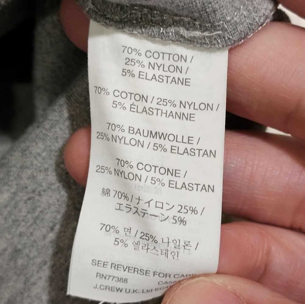 J.Crew Womens Large Peplum Top Gray Cotton Knit Short Sleeve Iconic Quiet Luxury - Picture 5 of 7